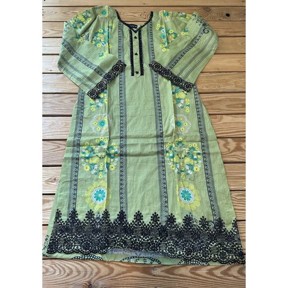 NEW Sadabahar Stitched Pakistani Suit Size Medium Women’s Green - Picture 2 of 15